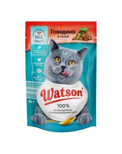 Влажный корм для кошек Говядина в соусе 85 г Watson