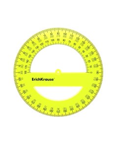 Транспортир пластиковый Neon 360 градусов 12 см желтый в флоупаке Erich krause