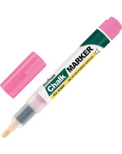 Маркер меловой Chalk Marker 3 мм РОЗОВЫЙ сухостираемый для гладких поверхност Munhwa