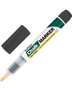 Маркер меловой Chalk Marker 3 мм ЧЕРНЫЙ сухостираемый для гладких поверхносте Munhwa