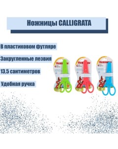 Ножницы 13 5 см в пластиковом футляре МИКС Calligrata