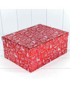 Коробка подарочная Новогодняя 730605 1634 23 прямоугольная 23х16 5х9 5 см Omg-gift