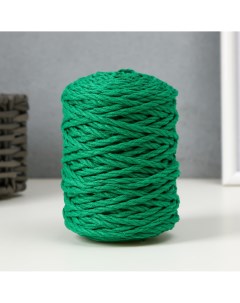 Шнур для вязания 80 хлопок 20 полиэстер крученый 3 мм 185г 45м 21 зеленый Softino