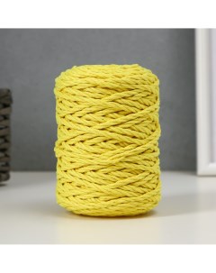 Шнур для вязания 80 хлопок 20 полиэстер крученый 3 мм 185г 45м 23 желтый Softino
