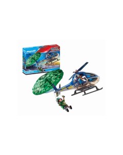Игровой набор Полицейский вертолет Погоня с парашютом Playmobil