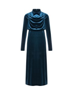 Платье SARA с воротником стойкой синее Pietro brunelli