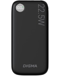 Аккумулятор внешний портативный DGPF10B 10000mAh QC3 0 PD3 0 22 5W 3A USB A USB C черный Digma