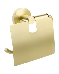 Держатель туалетной бумаги Comfort Gold FX 87010 с крышкой Золото матовое Fixsen