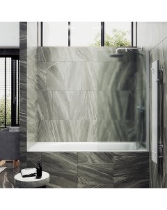Шторка на ванну MGV 95 1ш 900x1400 в широком профиле Белый стекло сатиновое Maybah glass