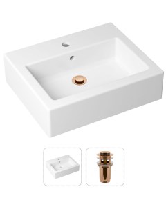 Комплект 2 в 1 Bathroom Sink 21520914 накладная фарфоровая раковина 50 см донный клапан Lavinia boho