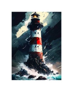 Картина по номерам со светящейся краской Морской маяк 40х50 см Molly