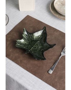 Стеклянная сервировочная тарелка Leaf Coincasa