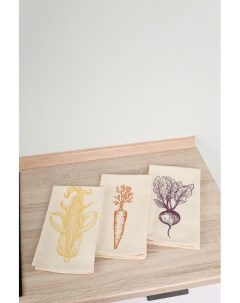 Набор из трех кухонных полотенец Graphic Vegetables Coincasa