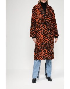 Длинное двубортное пальто с тигровым принтом Desigual