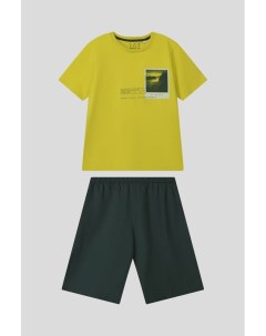 Хлопковая пижама из футболки и шорт Sanetta