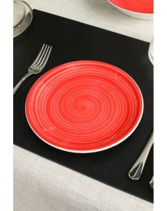 Тарелка десертная из керамики Rosso Spirale Coincasa