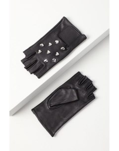Кожаные перчатки с принтом Hugo