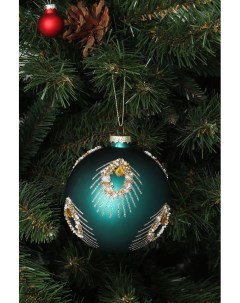Стеклянный елочный шар с декором Goodwill