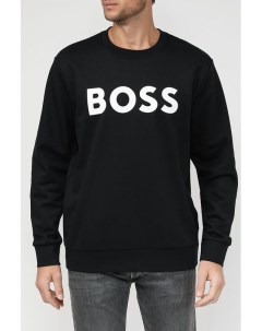 Хлопковый свитшот с принтованным логотипом Boss
