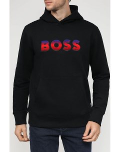 Хлопковое худи с логотипом бренда Boss