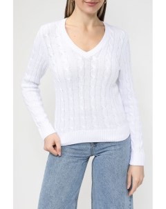 Пуловер с V вырезом текстурной вязки Piombo