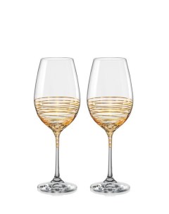 Набор из 2 бокалов для вина Золотая спираль 350 мл Crystalex