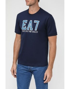 Хлопковая футболка с принтом бренда Ea7