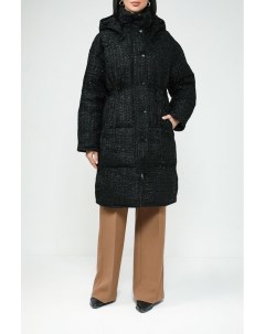 Утепленное пальто из жаккардовой ткани Belucci