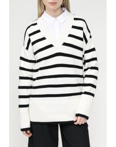Пуловер с V вырезом в полоску Esprit casual