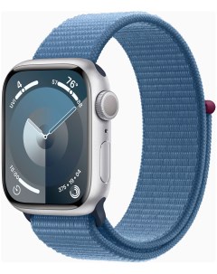 Смарт часы Watch Series 9 A2978 41 мм OLED корпус серебристый Sport Loop ремешок синий 130 200 мм MR Apple
