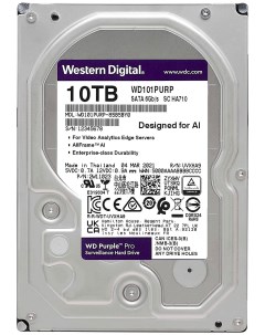 Жесткий диск HDD Original SATA III 10Tb WD101PURP Video Purple Pro 7200rpm 256Mb 3 5 Western digital