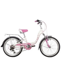 Велосипед 20 BUTTERFLY сталь белый розовый 6 скор TY21 RS35 SG 6SI V brake 20SH6V BUTTERFLY PN22 Novatrack