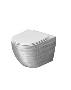 Унитаз подвесной Color серебро белый с сиденьем микролифт Grossman