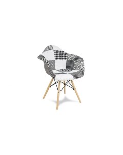 Кресло Venecia в стиле EAMES пэчворк черно белый La-alta