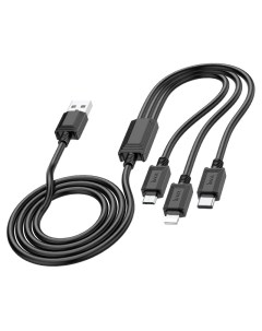 Кабель USB Lightning 8 pin Micro USB USB Type C 2A 1 м черный X74 HC 67363 Hoco