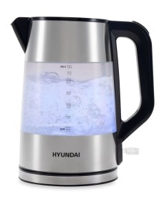 Чайник HYK P4026 1 9л 2 2 кВт металл стекло черный Hyundai