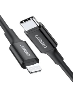 Кабель USB Type C Lightning 8 pin MFi 3A быстрая зарядка 1м черный US171 60751 Ugreen