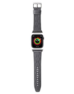 Ремешок для Apple Watch 41 40 38 mm из экокожи с тиснением серебристый Karl lagerfeld