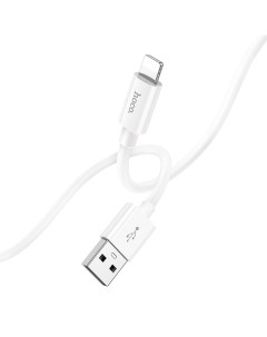 USB дата кабель Lightning X87 1M силиконовый белый Hoco