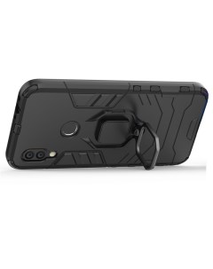 Противоударный чехол с кольцом Panther Case для Xiaomi Redmi 7 черный Black panther