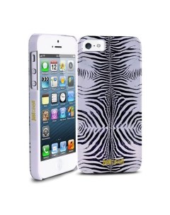 Чехол Just Cavalli Zebra для iPhone 5 5S SE серебристый Puro