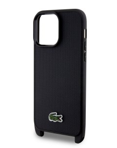 Чехол для iPhone 15 Pro Max с фирменным ремешком Hard Black Lacoste