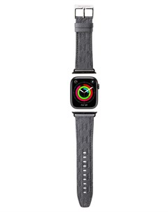 Ремешок для Apple Watch 42 44 45 49 mm с тиснением серебристый Karl lagerfeld