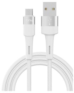 Кабель microUSB Envy 1 2m нейлон White Tfn