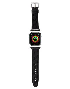 Ремешок для Apple Watch 41 40 38 mm из экокожи с тиснением черный Karl lagerfeld