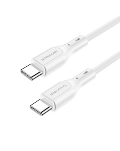Дата кабель BX66 USB Type C USB Type C силикон 3A 60W 1м White Borofone