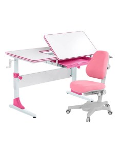 Комплект парта Study 100 белый розовый с розовым креслом Armata Anatomica