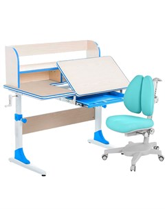 Комплект парта Study 100 Lux клен голубой с голубым креслом Armata Duos Anatomica