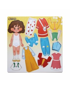 Развивающая игра Кукла одевашка Нина на липучках 13 элементов ST0198 Fofa
