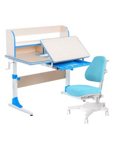 Комплект парта Study 100 Lux клен голубой со светло голубым креслом Armata Anatomica